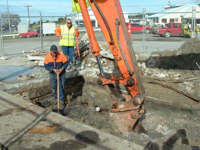 Fuel tank removal at Dargaville.