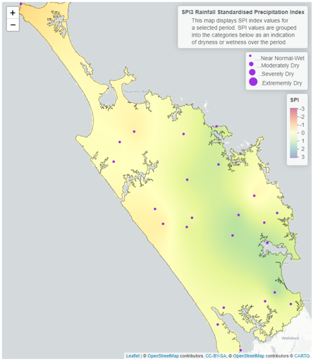 3 Month SPI (Standardised Precipitation Index) Map For April 2022