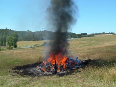 Backyard burning of rubbish.