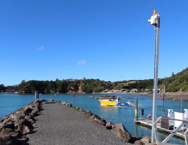 Tsunami siren at Tutukaka Harbour marina.