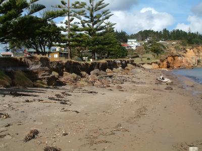 Beach erosion.