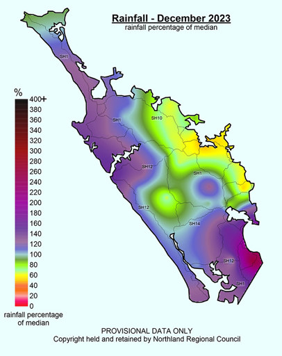 December 2023 Rainfall Percentages