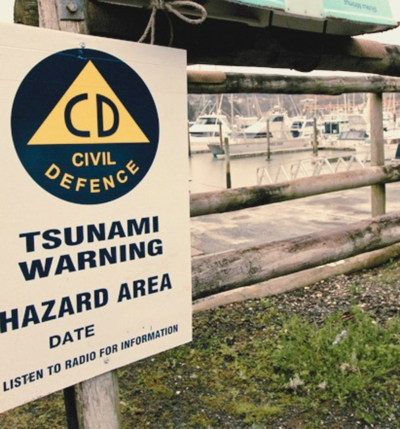 Tsunami Warning Hazard Sign