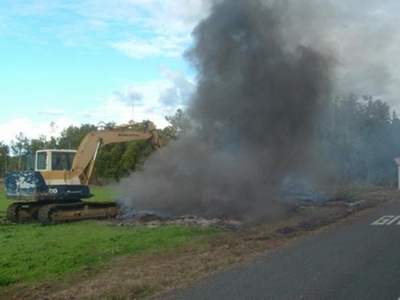 Rural burning causing smoke nuisance.