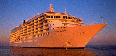 Description: Cruise ship 'The World'. 
