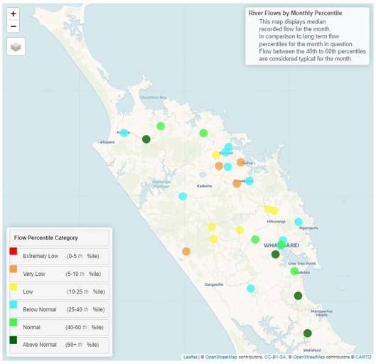 Monthly Percentile River Flows For February 2024