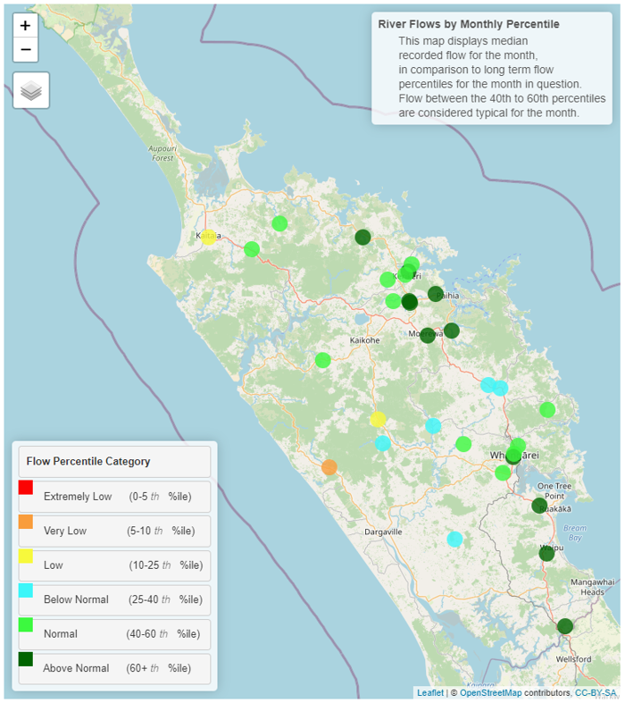 Monthly percentile River Flows for April 2022.