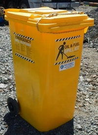 Oil spill kit on-site.