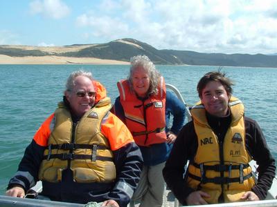 Regional Council staff and volunteers sampling Hokianga Harbour.