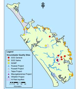 Map of groundwater quality monitoring sites.
