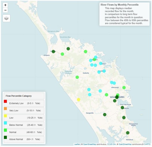 Monthly Percentile River Flows For January 2024