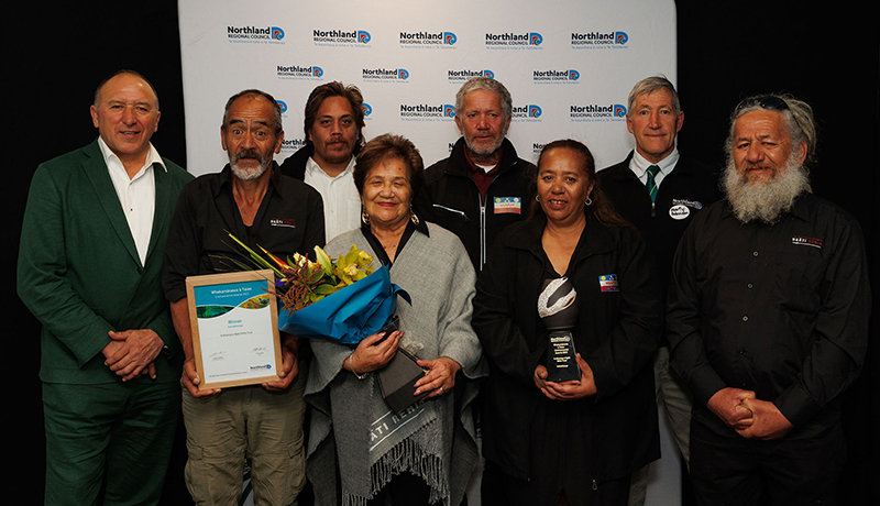 Te Rūnanga o Ngāti Rēhia Trust with TTMAC Co-Chairs Pita Tipene (far left) and Cr Marty Robinson (second from right).