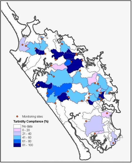 Figure 4: Turbidity compliance map.