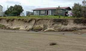 Foreshore erosion at Ahipara.