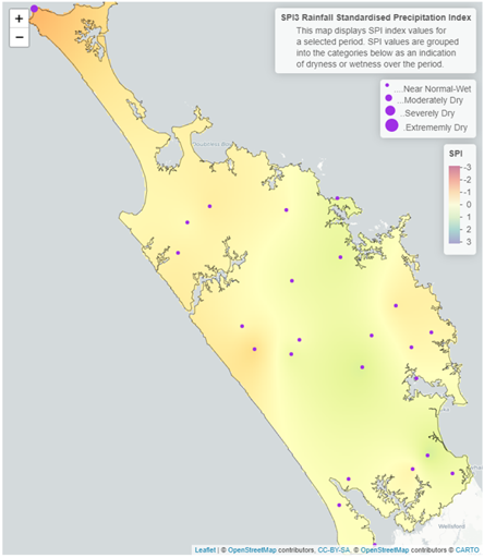 3 Month SPI (Standardised Precipitation Index) Map For March 2022