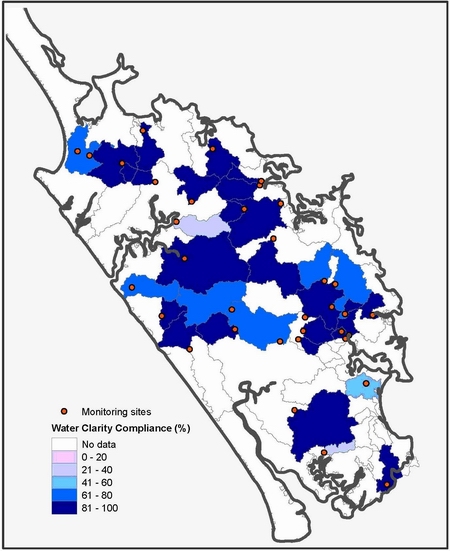 Figure 3: Water clarity compliance map.