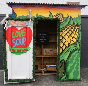 Food exchange hut.