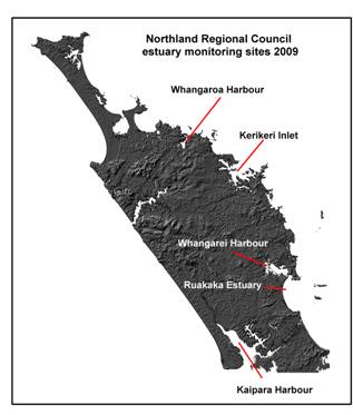 Estuary monitoring sites 2009.