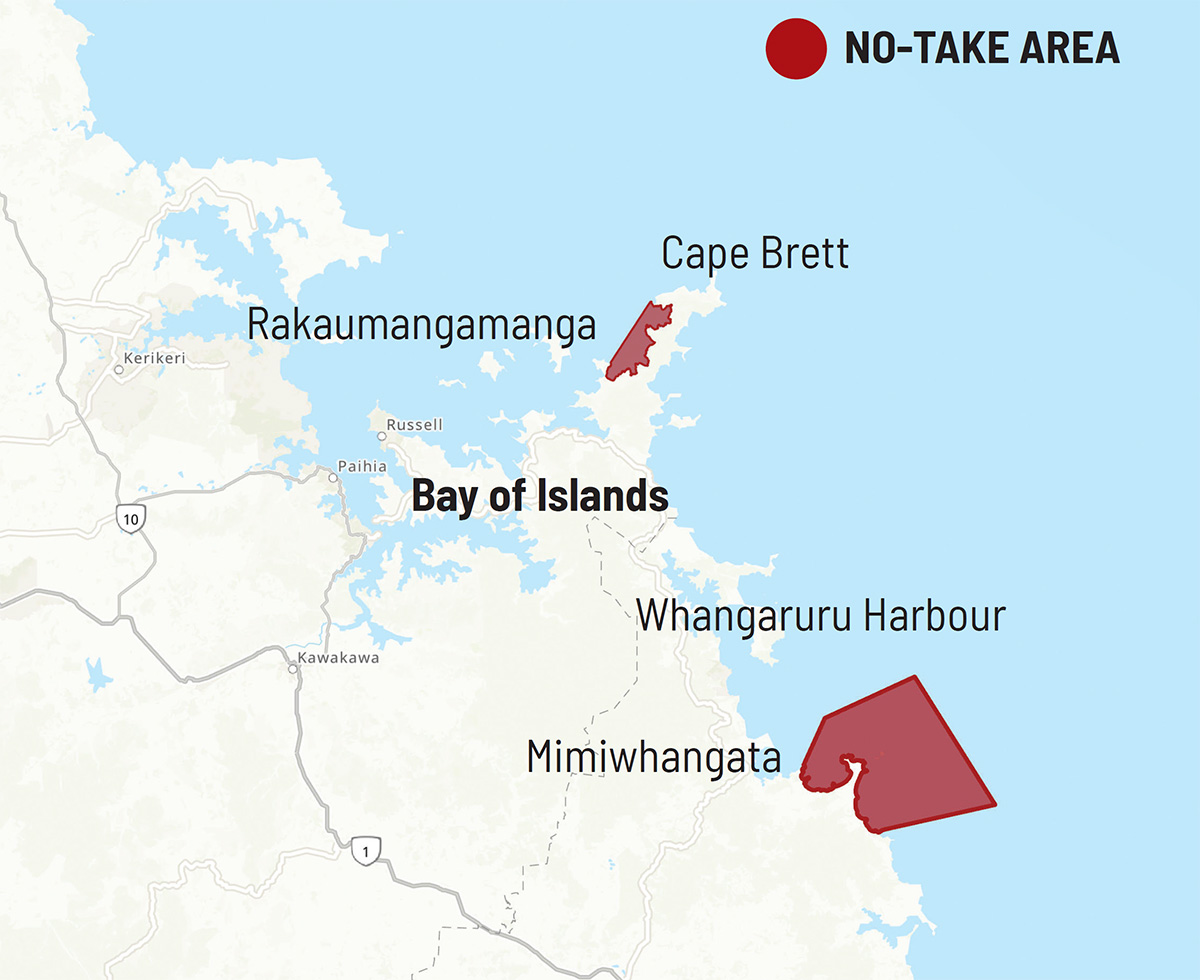 Map displaying no-take areas.