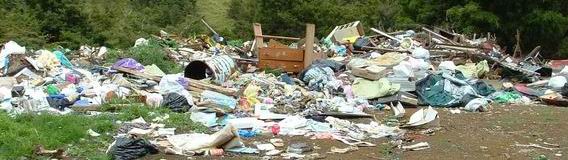 Pile of rubbish dumped illegally.