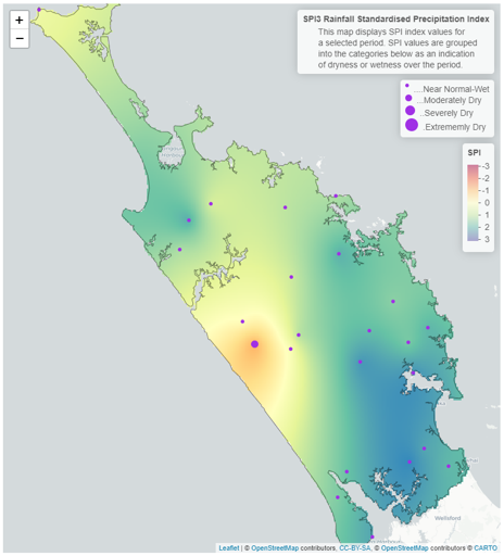 3 Month SPI (Standardised Precipitation Index) Map For November 2022