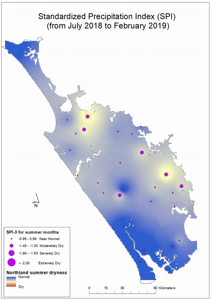 Figure 3/4: NRC SPI Index map and Median Rainfall map.