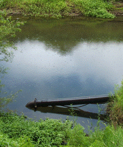 A water take for pasture irrigation on the Mangakāhia River. 