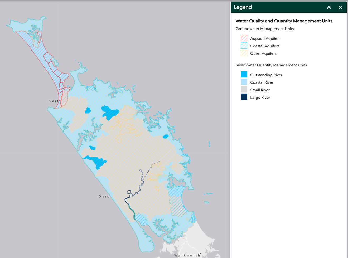 Water Quality and Quantity Management Units map.