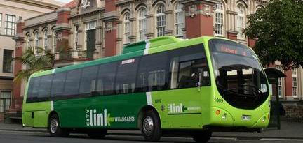 CityLink Whangarei bus outside Old Town Hall.