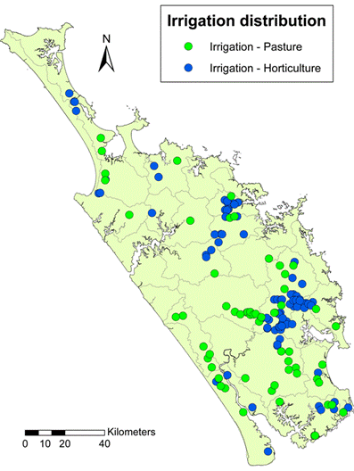 Figure 69: Irrigation distribution in Northland. 