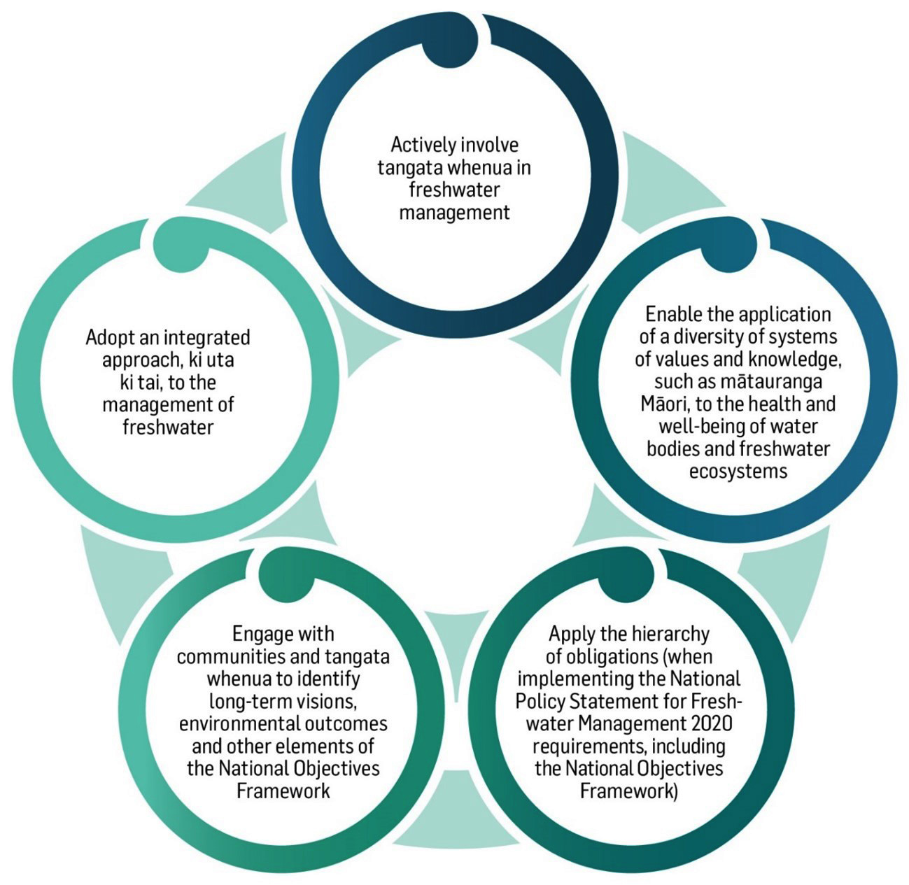 Te Mana o te Wai five key requirements (Source - environment.govt.nz)