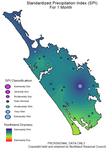 SPI Index Map For One Month