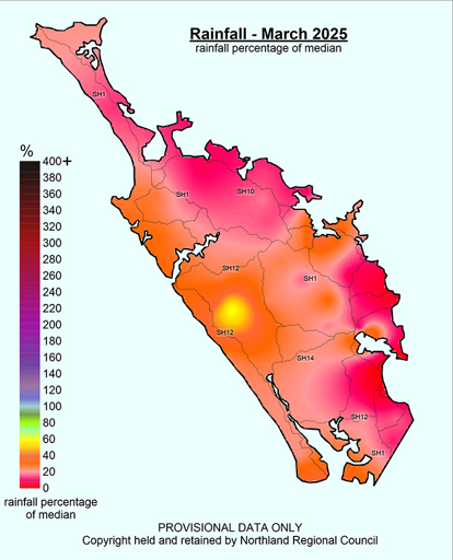 March 2025 Rainfall Median Percentage