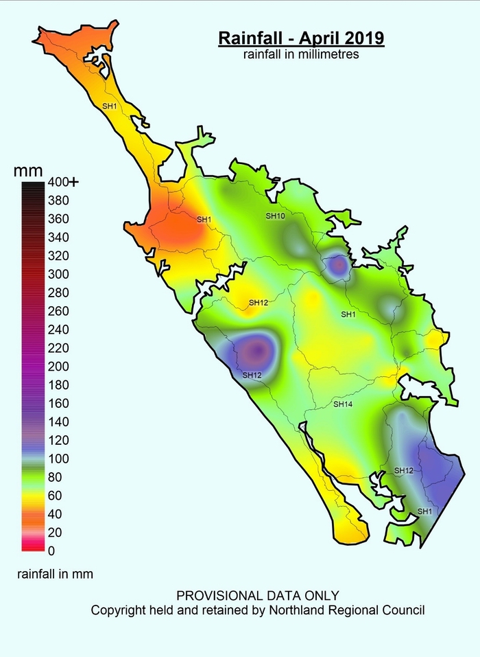 April 2019 Rainfall mm.