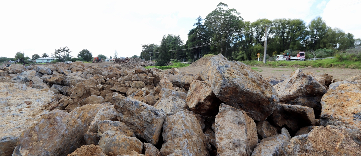 Progress on the Turntable Hill floodworks as of mid-March.