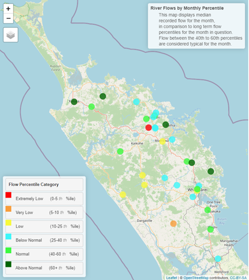 River Flow map for January 2022.