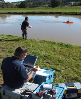 Measuring high flows in the Whakapara River.