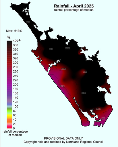 April 2025 Rainfall Median Percentages