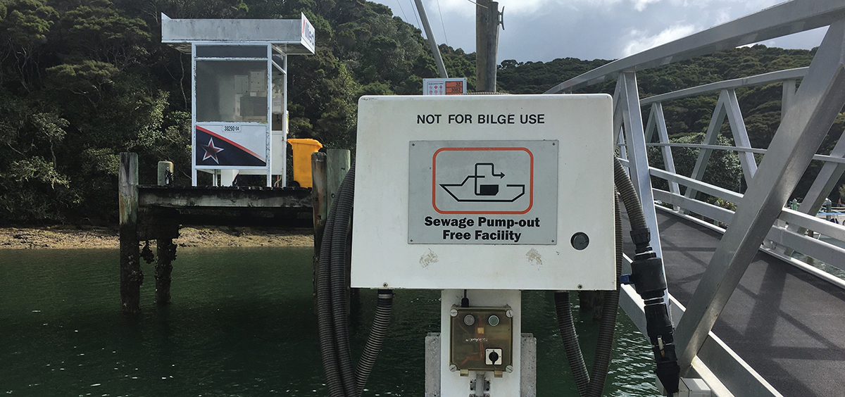 Boat sewage pump-out facility at Doves Bay.