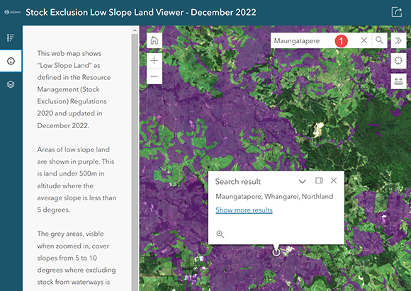 Low slope land viewer screen shot.