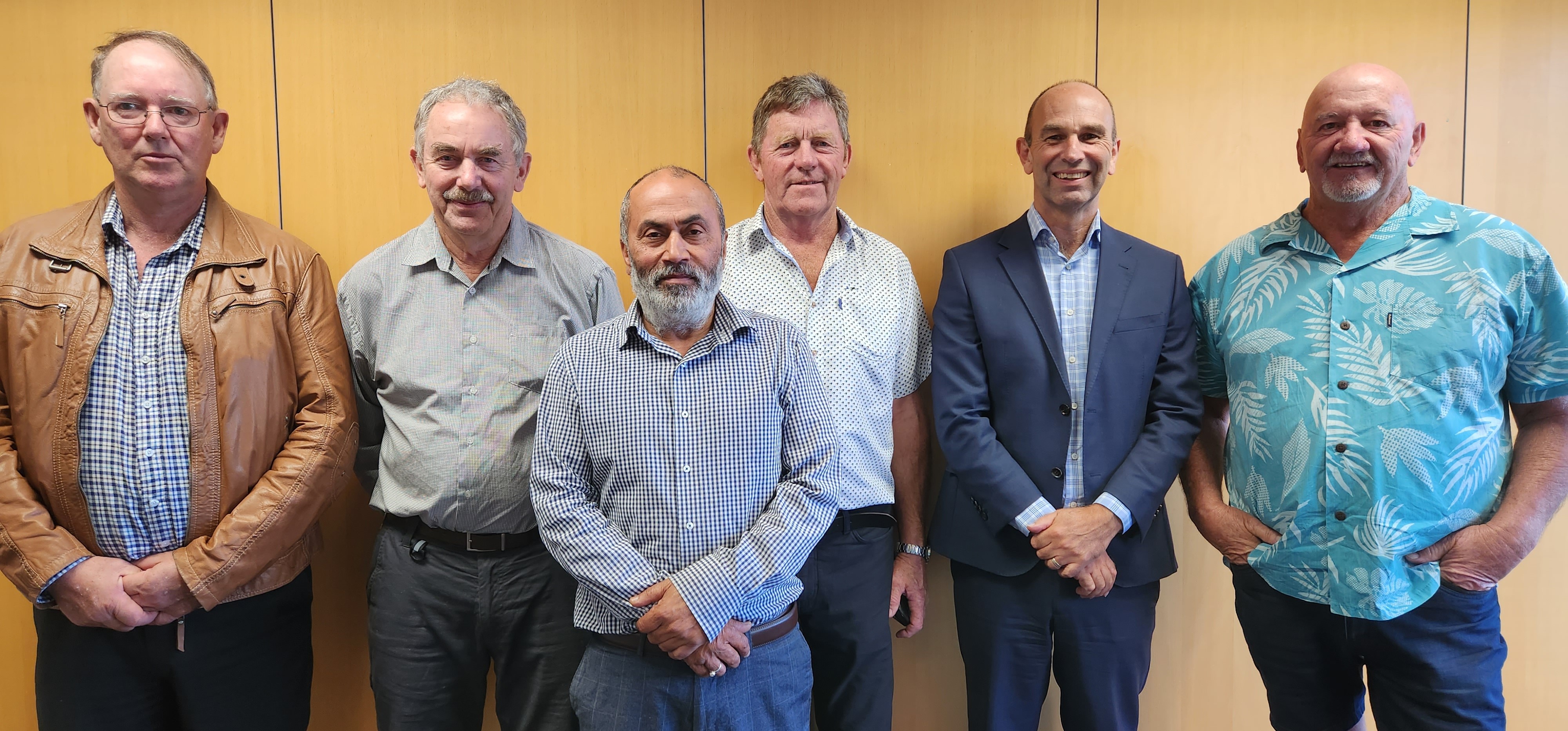 The Northland Regional Transport Committee is, from left, Deputy Chair Cr John Blackwell, (Northland Regional Council) Chair Joe Carr, (NRC), Cr Ash Nayyar (Kaipara District Council), Cr Steve McNally (Far North District Council), Steve Mutton (Waka Kotahi) and Cr Simon Reid (Whangarei District Council).