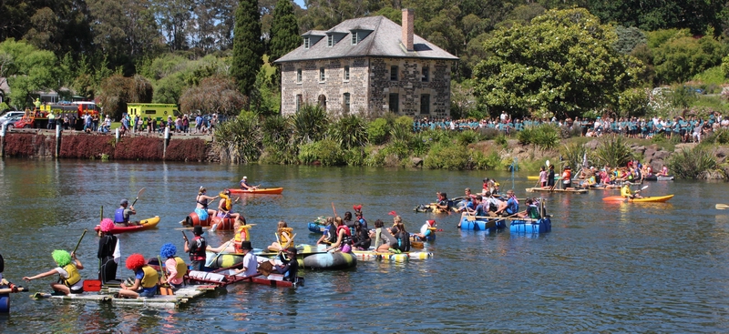 Kerikeri High School raft race. (Photo: Kerikeri High School).