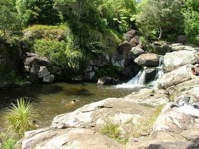 Swimmers at Kapiro Stream.