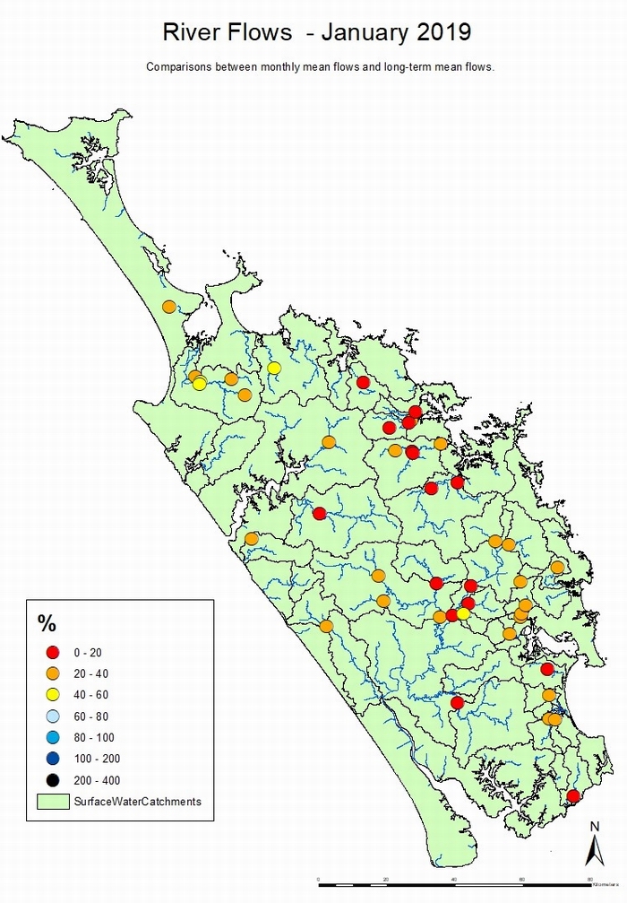 River flows - January 2019 map.