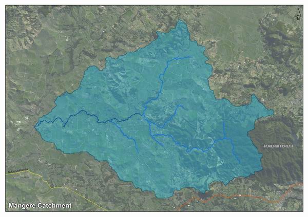 Map showing the Mangare catchment area.