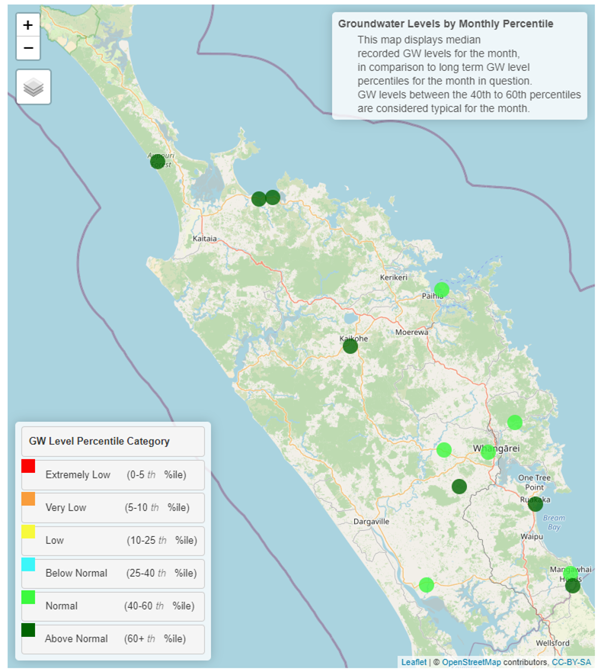 Groundwater map for March 2022.