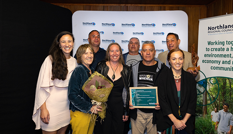 Group of people with prizes.