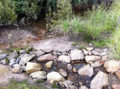 Dragonfly Springs rock ramp fish pass. 