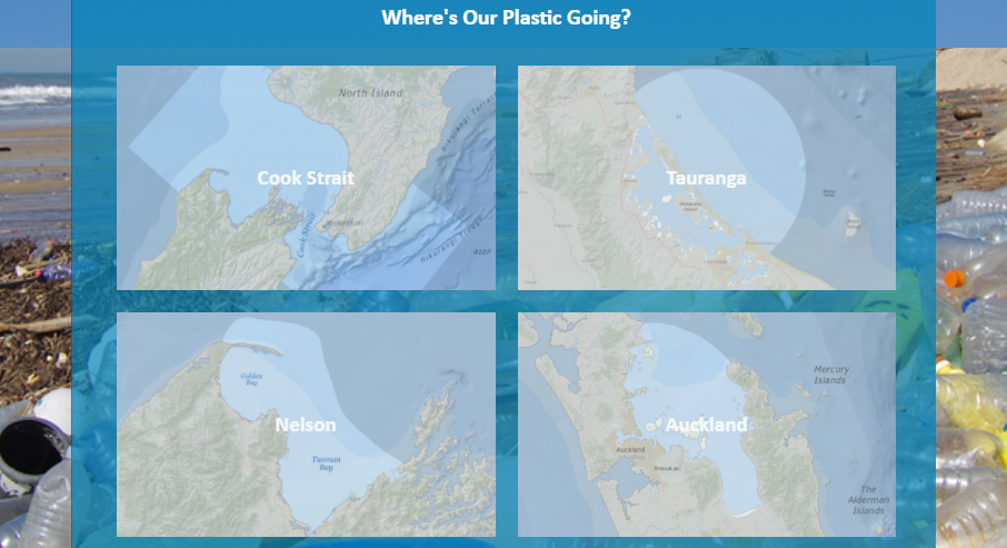 Screen shot of Ocean Plastic Simulator homepage.