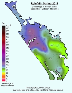 Median rainfall map - Spring 2017.
